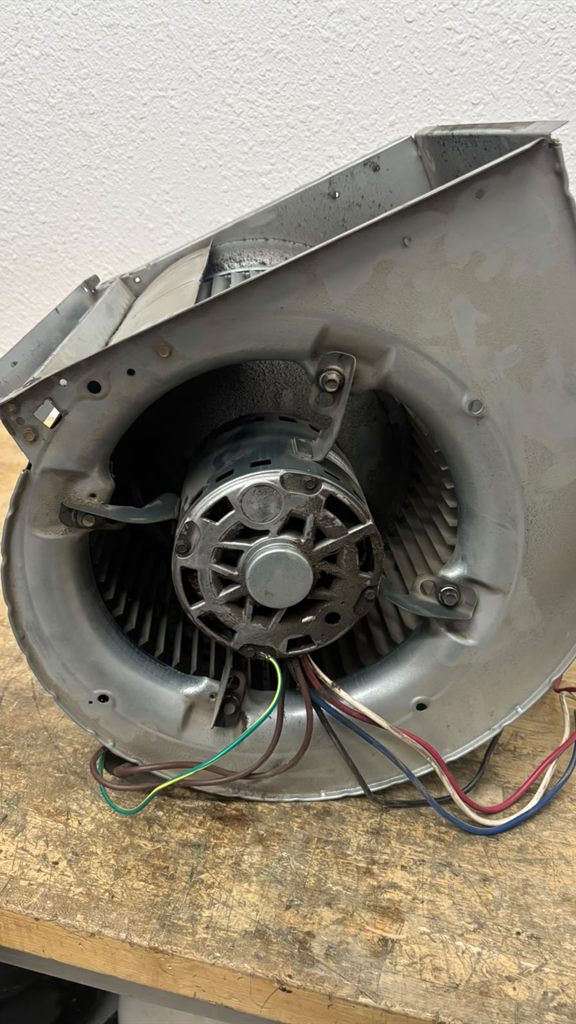 Motor y blower desmontados para servicio